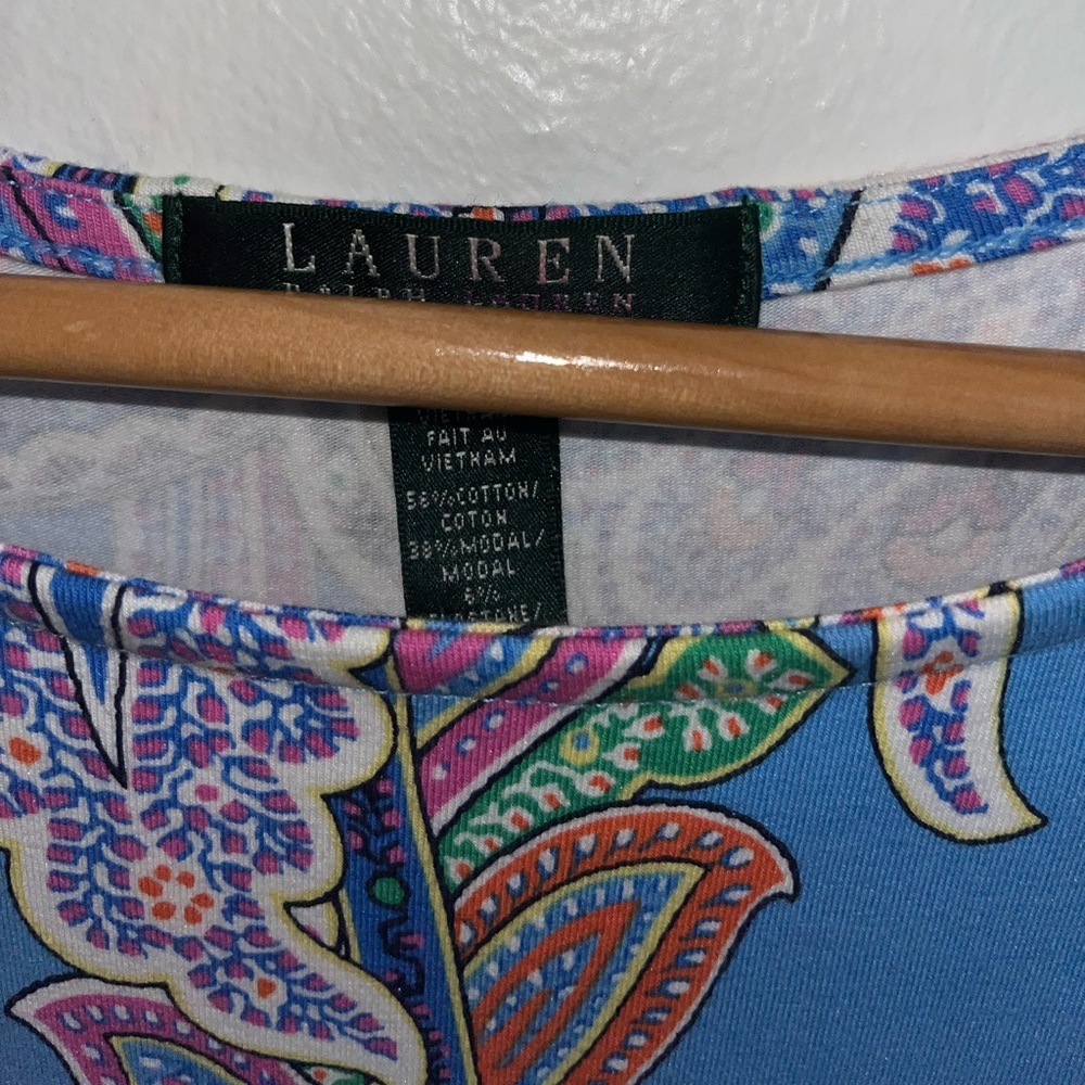 Lauren Ralph Lauren Blue and Pink Sleeveless Sundress - Picture 3 of 7